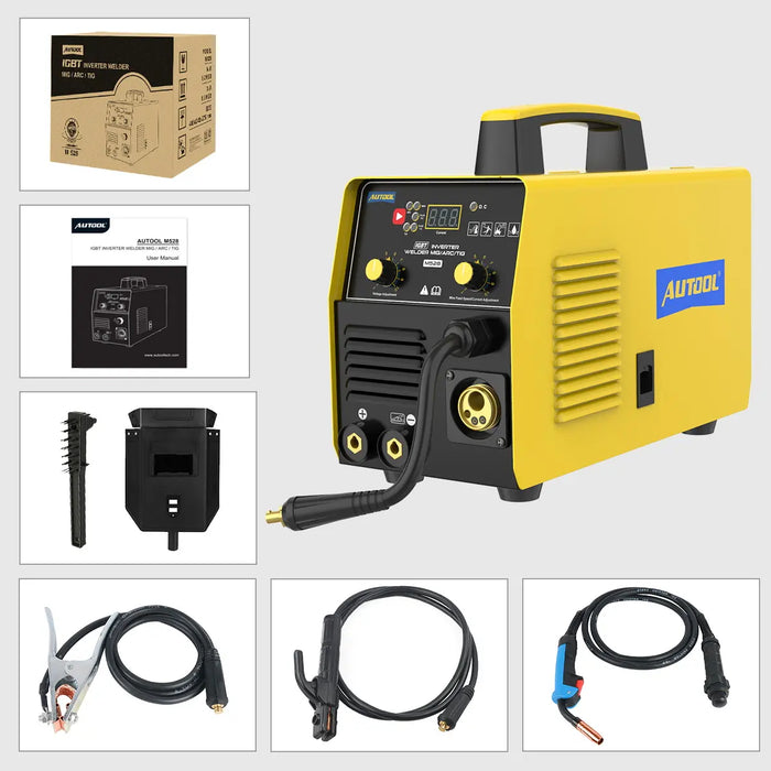 AUTOOL M528 MIG Welder Digital Inverter Welders Portable Inverter Welding Machine Car Repair Metal Welding US EU Plug 220V Autool
