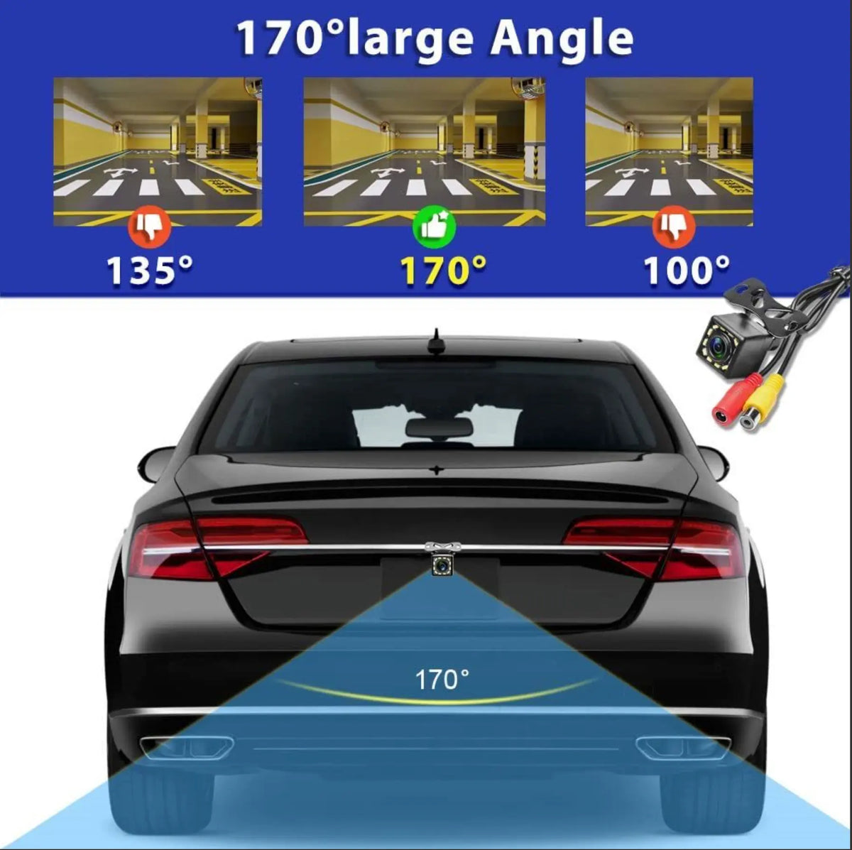 Camera Reverse 12 LED Car Backup Wide View Angle - FairTools Camera Reverse 12 LED Car Backup Wide View Angle