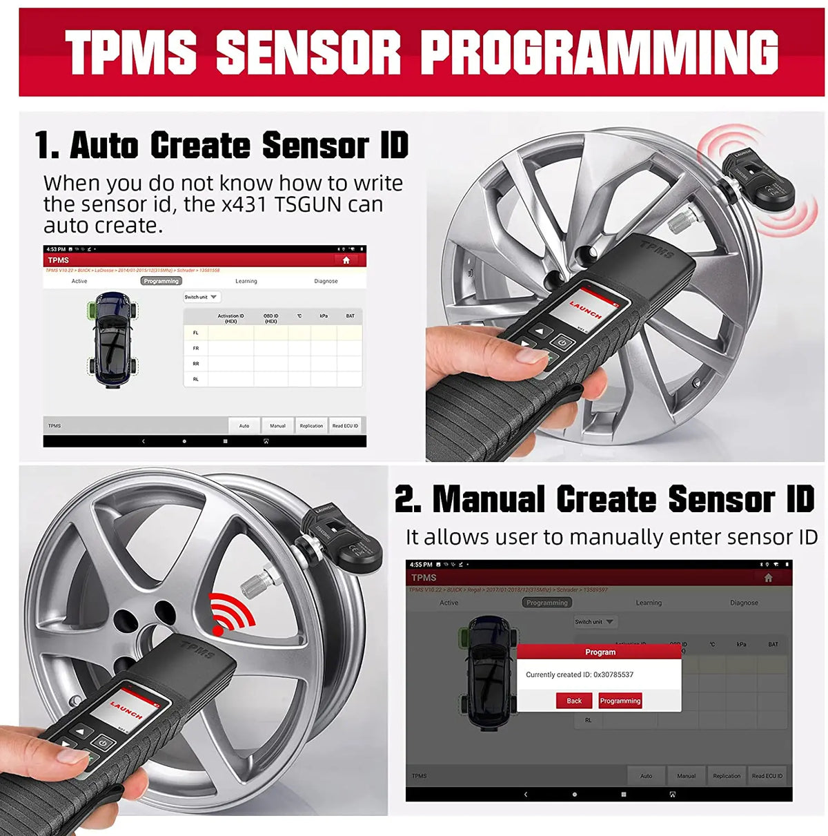LAUNCH X431 TSGUN TPMS Tire Pressure Sensors Tools