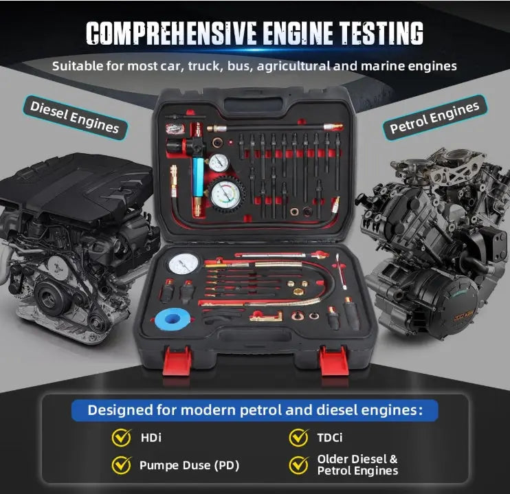 Petrol & Diesel Compression & Cylinder Leakage Tester FairTools