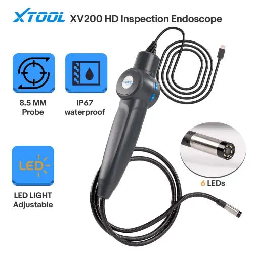 XTOOL XV200 HD 8.5mm Inspection Endoscope Waterproof 1080P HD lensw/ 2-10cm Xtool