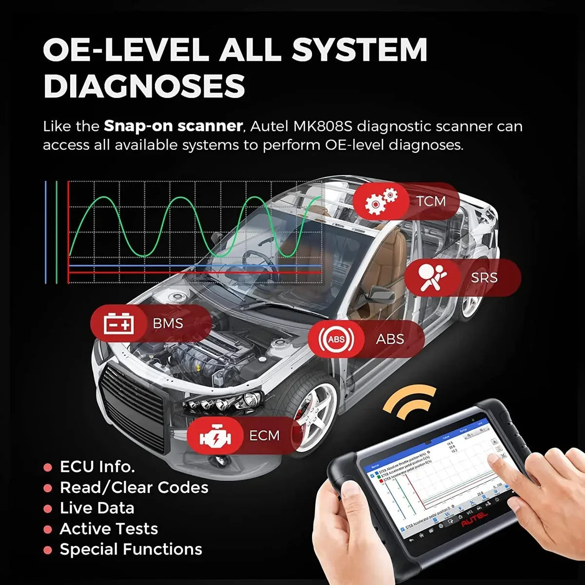 Autel MaxiCOM MK808S All System Diagnosis Bidirectional Scanner Tool Autel