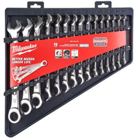 Milwaukee 15 Piece Max Bite Metric Ratcheting Combination Spanner Set FairTools