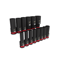 Milwaukee Shockwave 1/2" Drive 14pc Metric Deep 6 Point Impact Socket Set Milwaukee