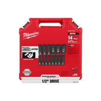 Milwaukee Shockwave 1/2" Drive 14pc Metric Deep 6 Point Impact Socket Set Milwaukee