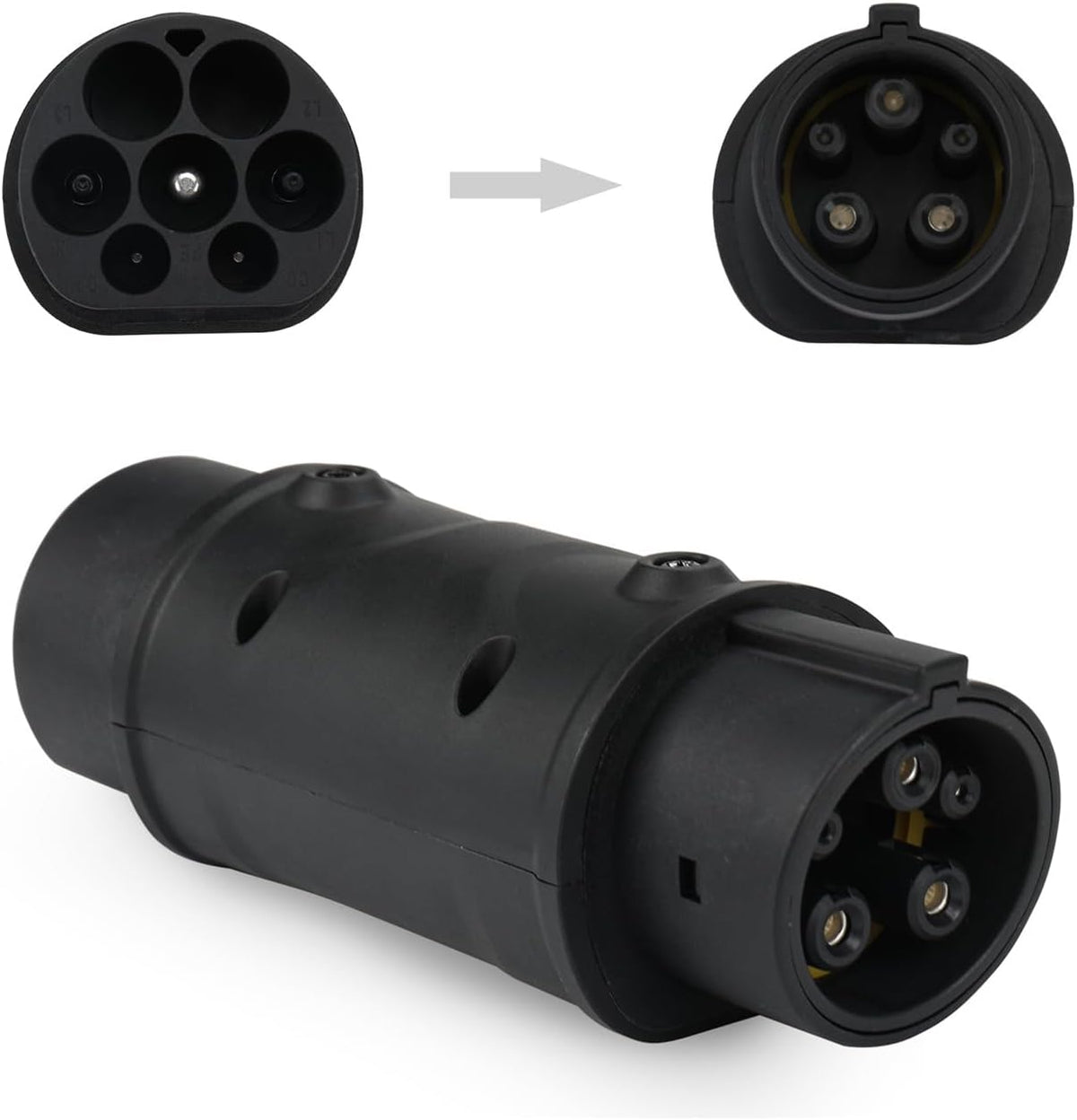 Type 2 to Type 1  Charging Adapter For EV Chargers 32A 32A 7.2kW FairTools