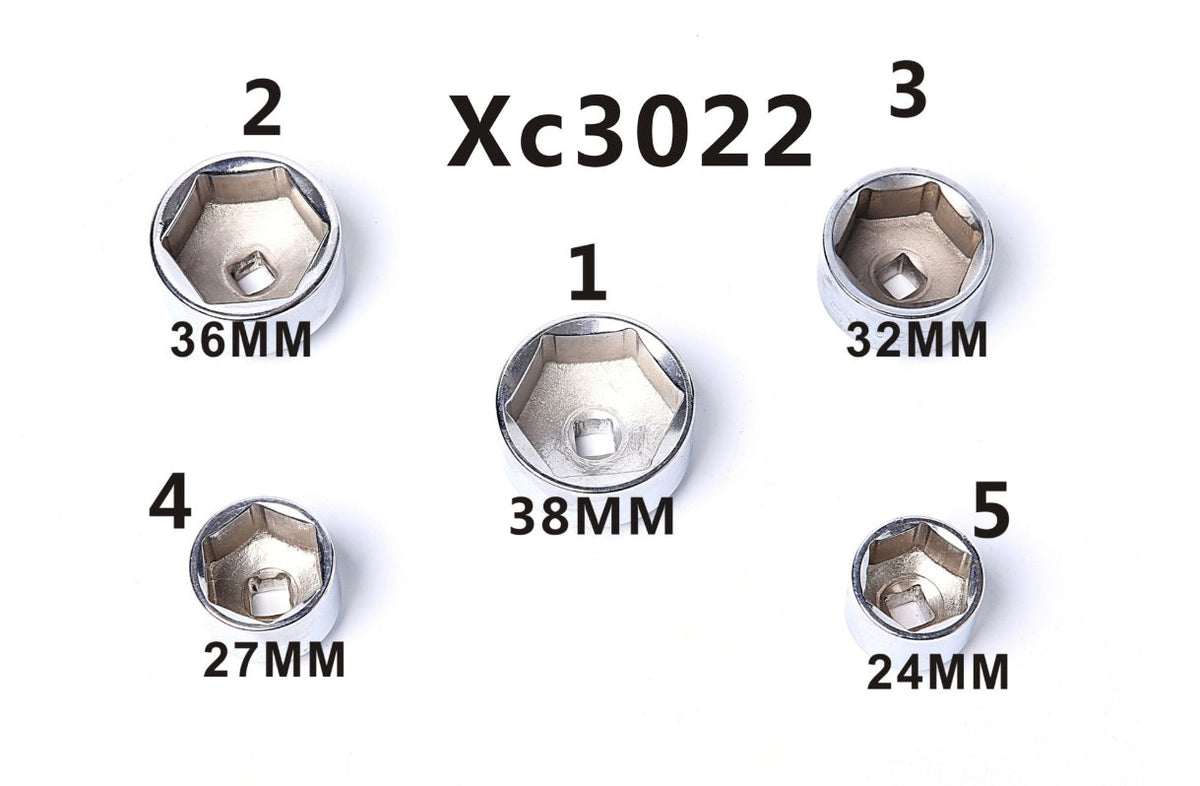 5PC Oil Filter Cap Wrench Socket Tool Set - FairTools