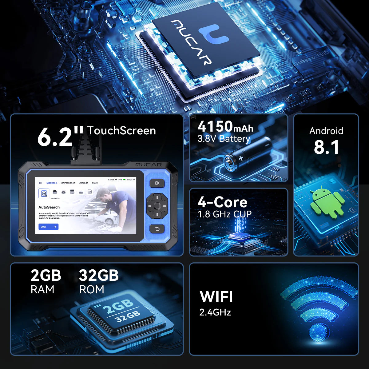 MUCAR 682 AI-Powered OBD2 Bi-Directional  Diagnostic Scanner FairTools