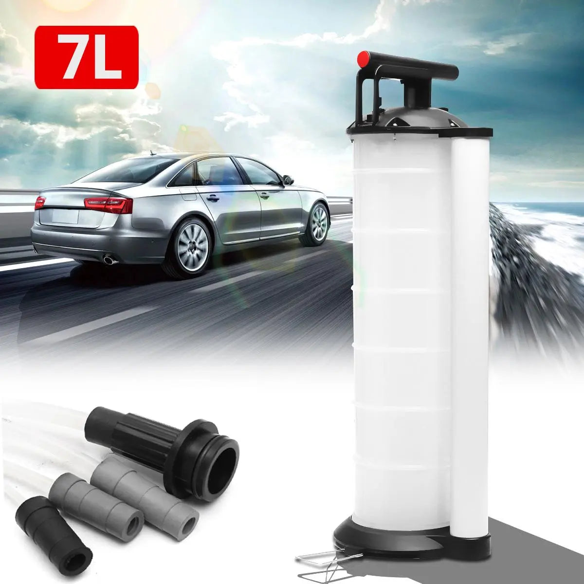 7L Manual Vacuum Oil Fluid Extractor Pump Car Truck Boat Pump Oil Changer FairTools