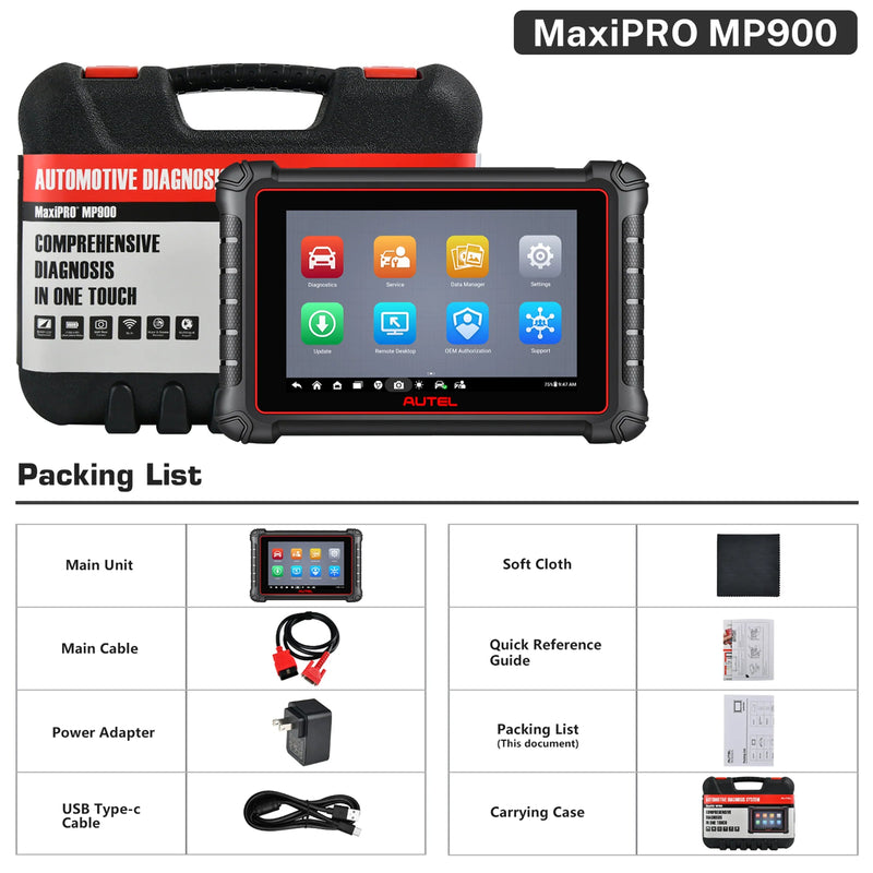 Autel MaxiPro MP900 Diagnostic Scanner CAN FD & DoIP Scan Tool FairTools