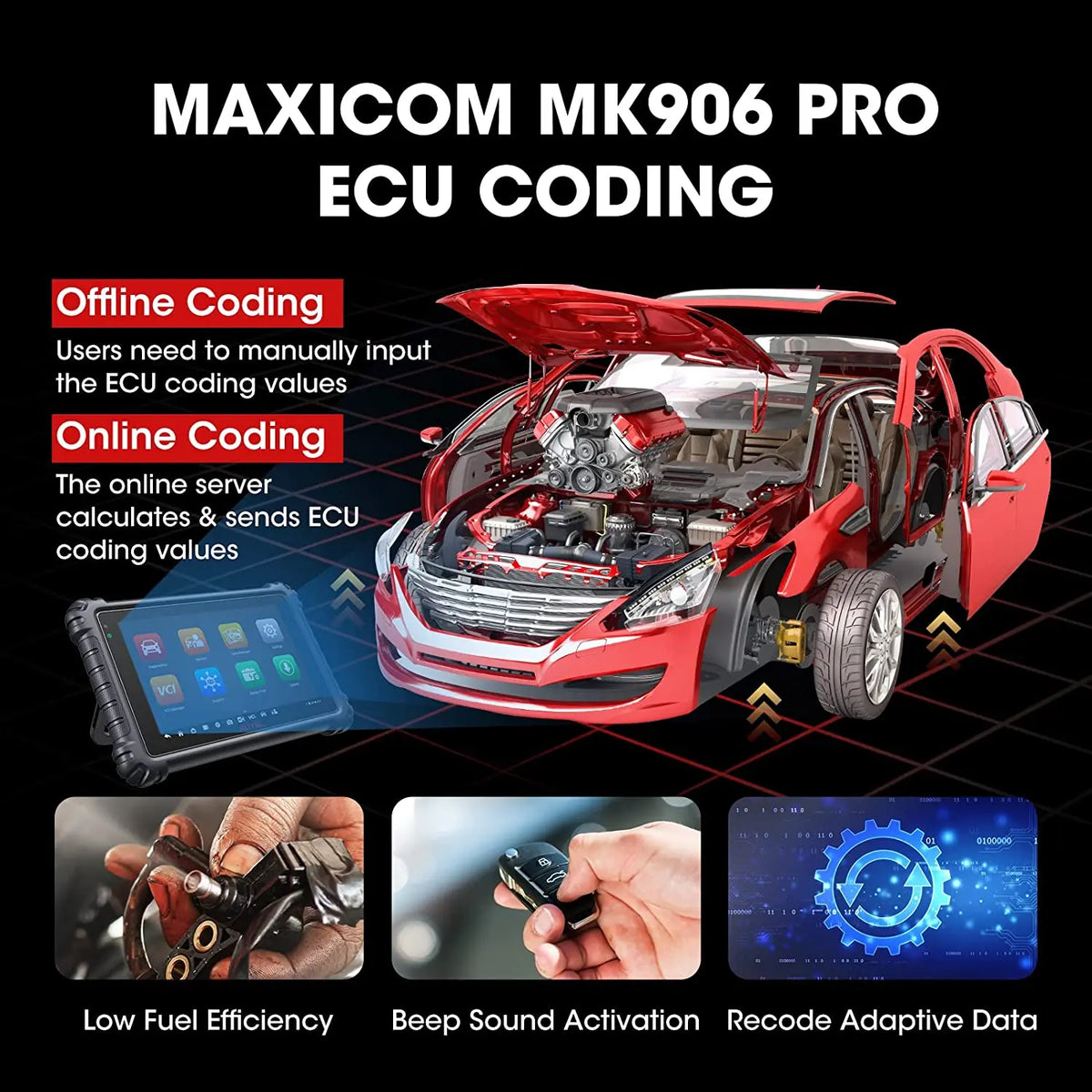 Autel Scanner MAXICOM 906PRO MK906PRO MS906PRO OBD2 Scanner