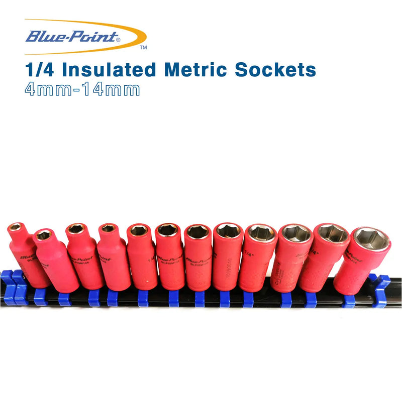 Blue Point 1/4 Insulated Metric Sockets 4mm-14mm 12 Sockets BluePoint