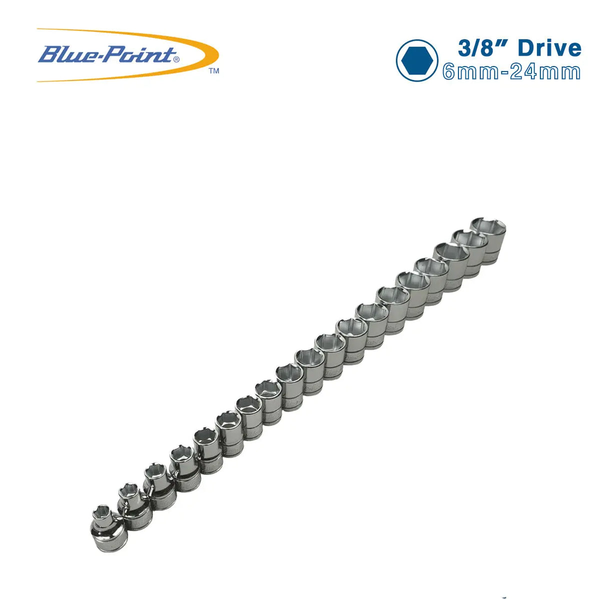 Blue Point 3/8 Short Sockets Metric 6mm -24mm BluePoint