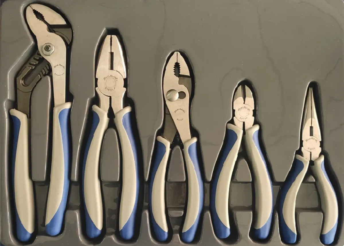 Blue-Point 5 Pieces Standard Pliers Set - Blue/Grey (BPL501) BluePoint