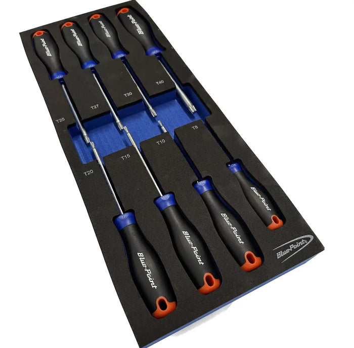 Blue Point EVA Tool Tray Set - 8-Piece Diamond-Coated Three-Color Handle Star Screwdriver Set BluePoint