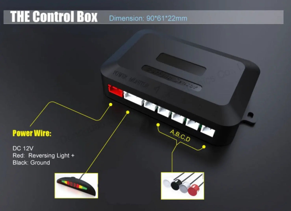 Car Parking 4 Sensor Kit Reverse Backup Radar Sound Alert Indicator FairTools