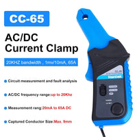 Hantek CC-65 AC/DC Multimeter Current Clamp Meter with BNC Connector Up to 20 kHz 20mA to 65A DC Hantek