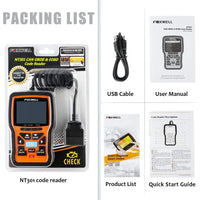 Foxwell NT301 OBD2 DTC Scanner Live Data Car Diagnosis Scan Tool Foxwell