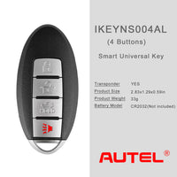 AUTEL IKEYNS004AL Nissan 4 Buttons Universal Smart Key 5Pcs/Set Autel