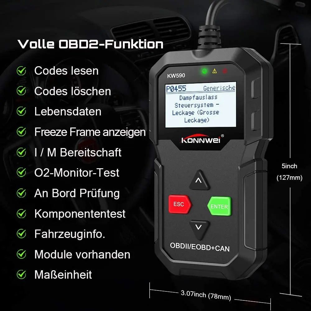 KONNWEI OBD II Code Reader KW590 OBD2 Diagnostic Scanner KONNWEI