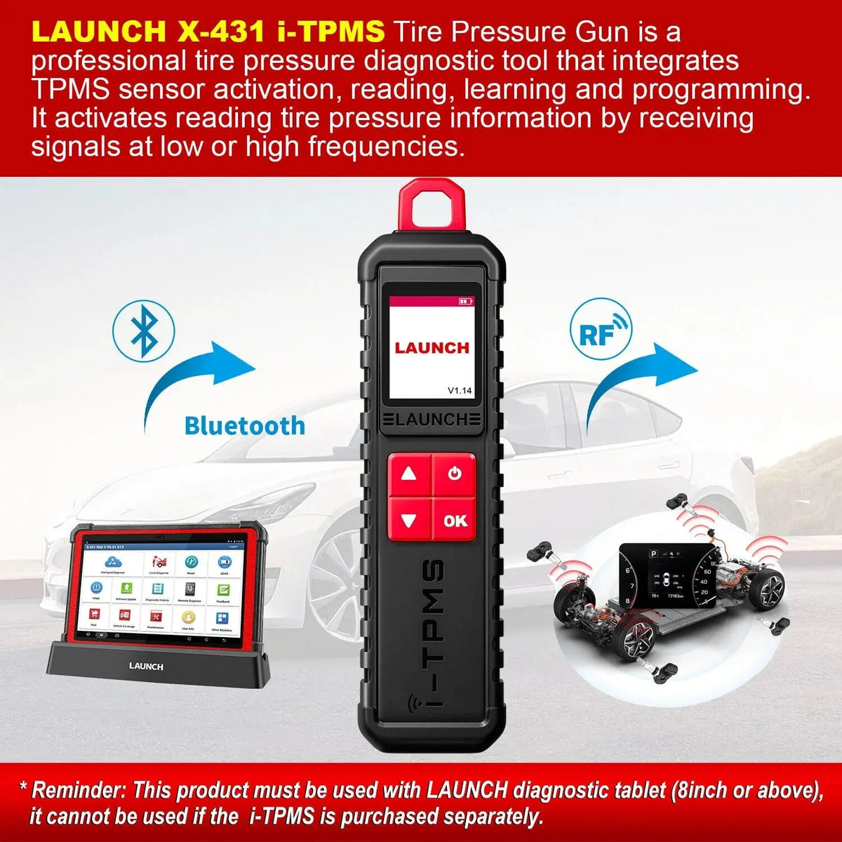 LAUNCH X431 TSGUN i-TPMS Handheld Car Tire Pressure Monitoring Tool Launch