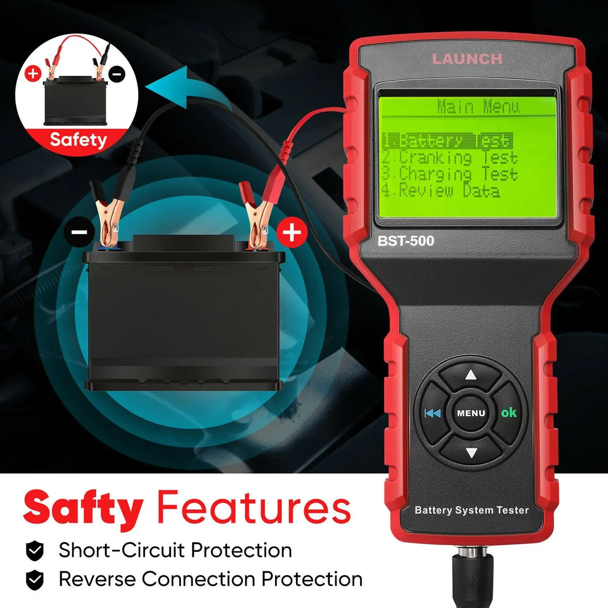 Professional LAUNCH BST-500 Car Battery Tester 12V 24V