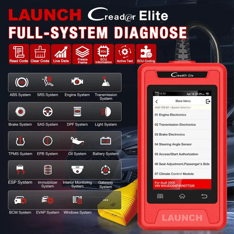 Launch CRE901 Car Scan Tool Creader Elite Full System Diagnostic OBD2 Scanner - FairTools