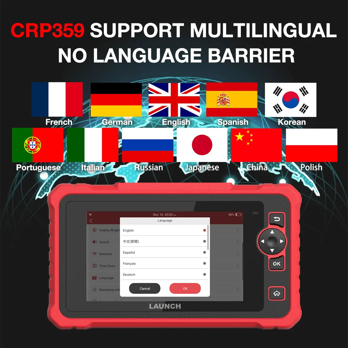 Launch CRP359 Professional Car Code Reader OBD2 Car Scan Tool - FairTools
