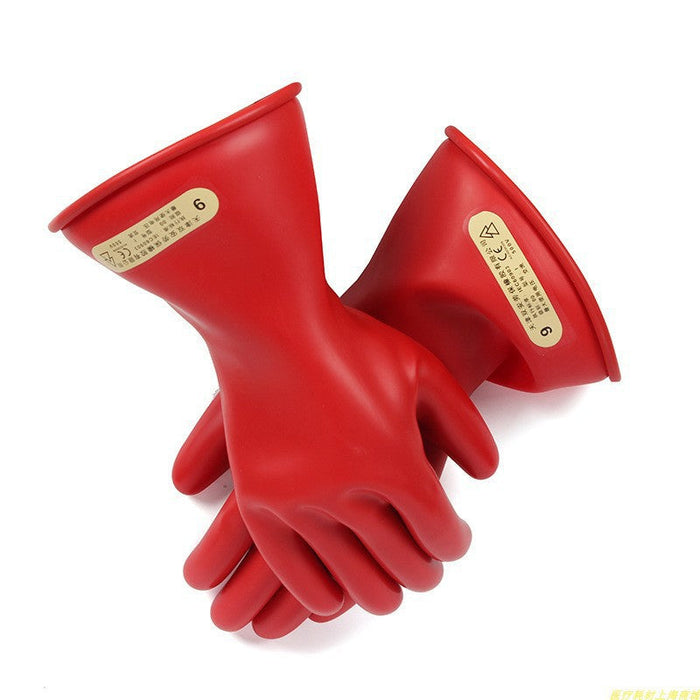 Shuangan Red Latex Electrical Safety Insulating Gloves 1000V Class 0 Size 9 FairTools