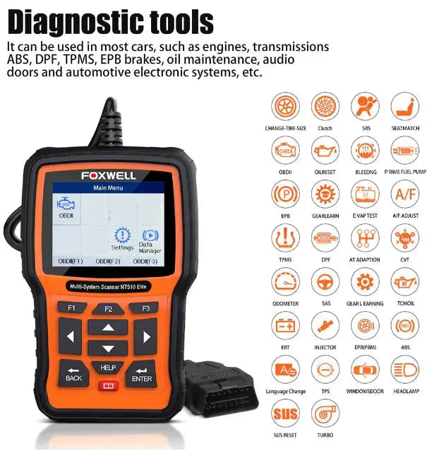 Pre-installed Foxwell NT510 Elite full system OBD1/OBD2 scanner car diagnostic tool - FairTools