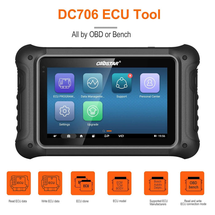 OBDSTAR DC706 ECU Tool Full Version for Car and Motorcycle ECM & TCM & BODY Clone by OBD or BENCH - FairTools