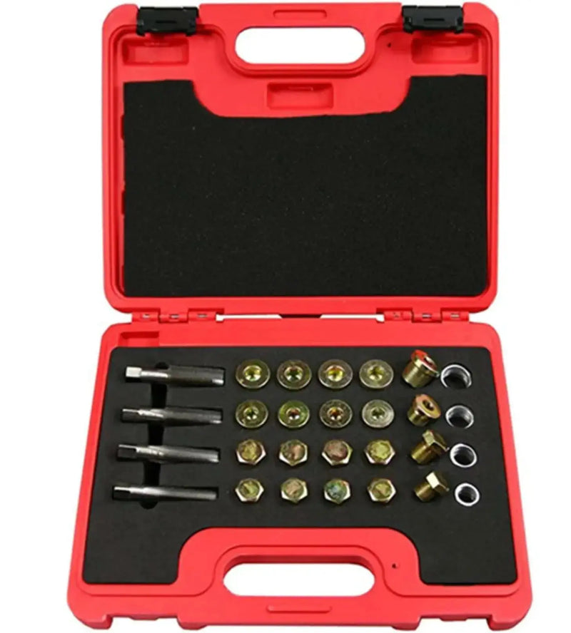 Oil drain sump plug differential gear box damaged thread repair kit 64pcs - FairTools