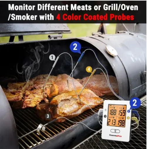 ThermoPro TP25 4 Probe Bluetooth Meat Thermometer with 500 Feet Range! - FairTools ThermoPro TP25 4 Probe Bluetooth Meat Thermometer with 500 Feet Range!