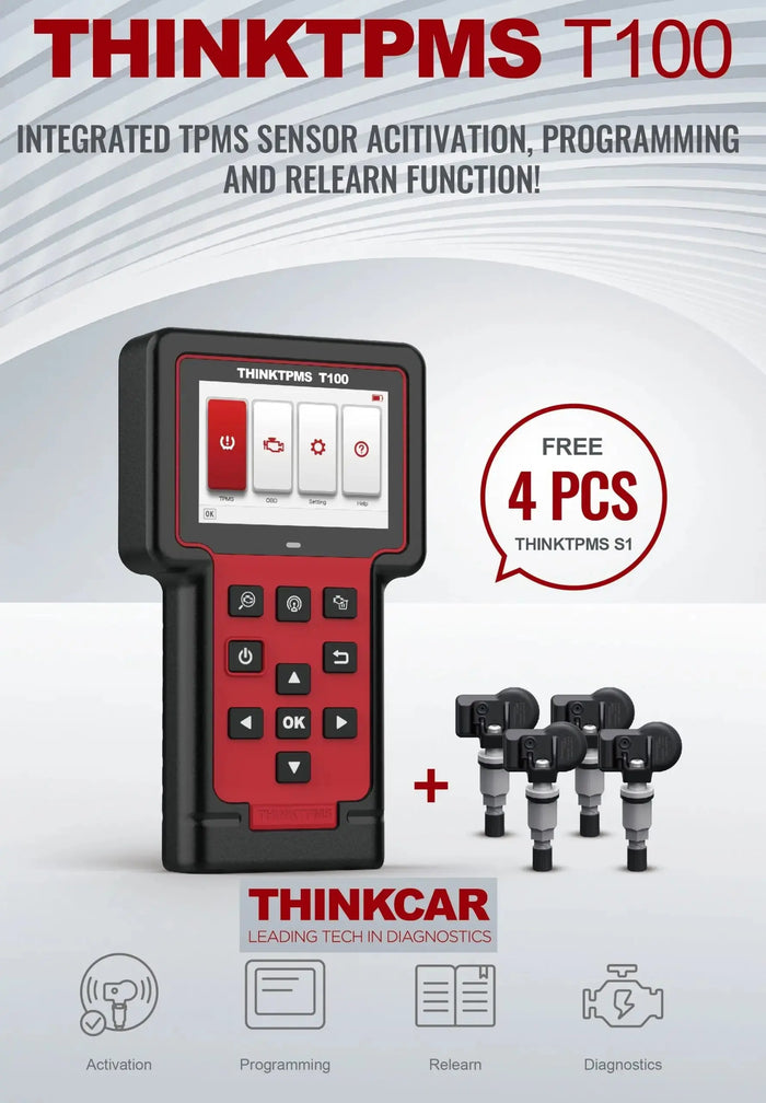 Thincar T-Wand 100 TPMS Service Tool with 4 TPMS Sensors - FairTools