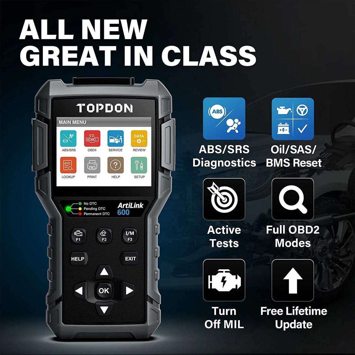 Topdon AL600 Car Engine ABS SRS OBD2 DTC Fault Code Reader Scanner Topdon