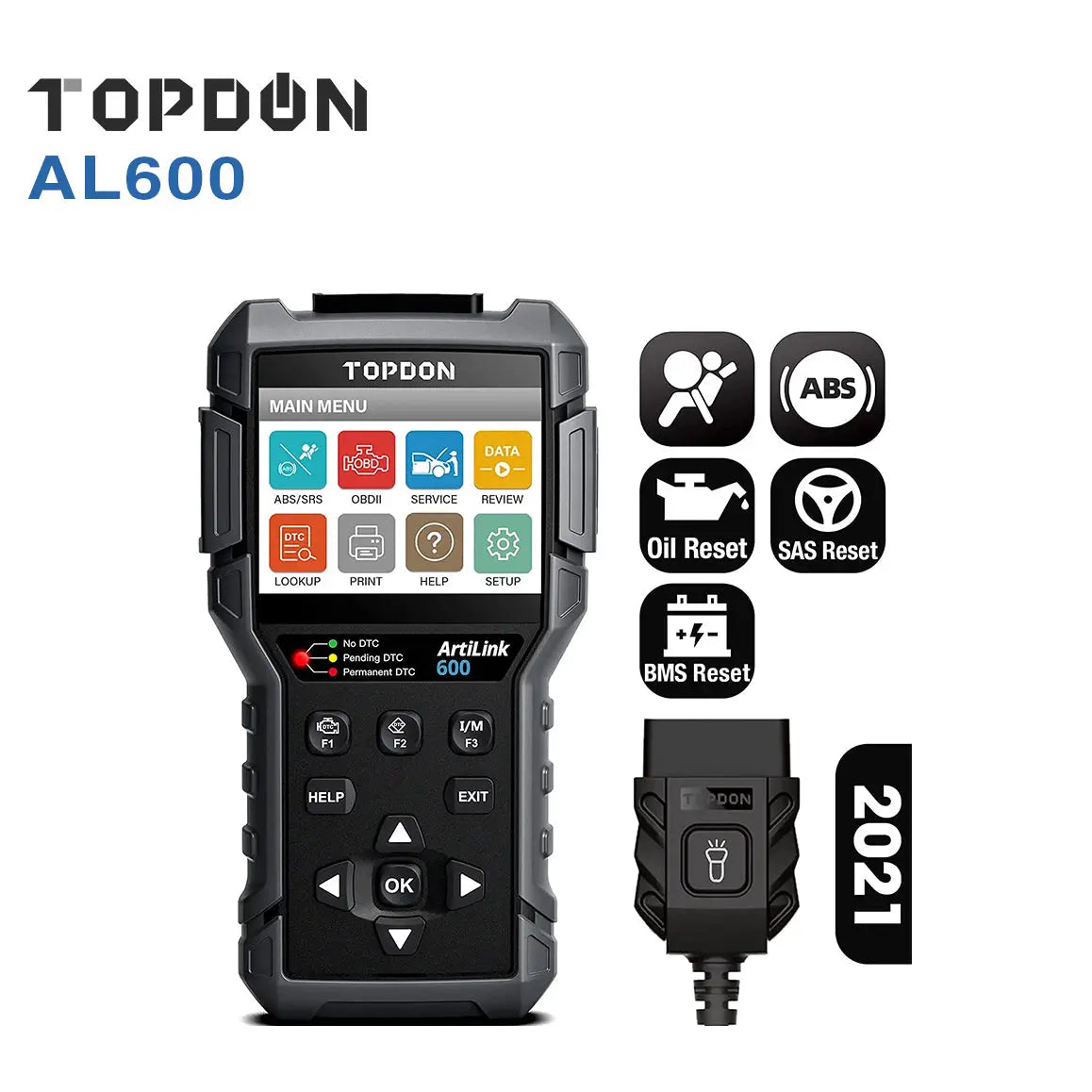 Topdon AL600 Car Engine ABS SRS OBD2 DTC Fault Code Reader Scanner Topdon