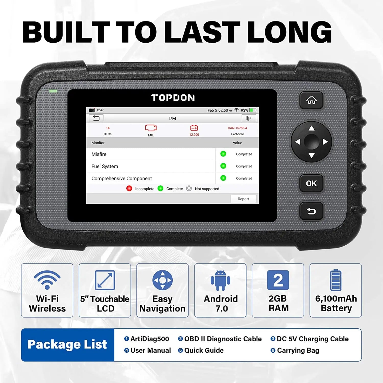 Topdon ArtiDiag 500 DTC Fault Code Diagnostic Scan Tool OBD2