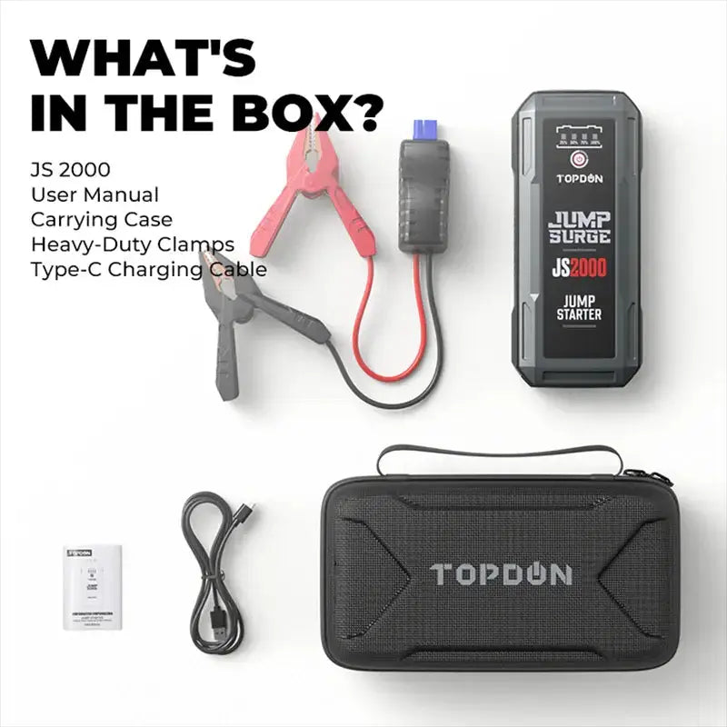 Topdon Js2000 2000a Jump Starter Power Bank 12v Car Starting Device - FairTools