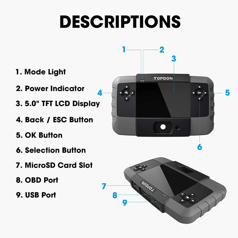 Topdon T-Ninja 1000 OBD Automotive Key Programmer Diagnostic Scanner 2022 - FairTools Topdon T-Ninja 1000 OBD Automotive Key Programmer Diagnostic Scanner 2022