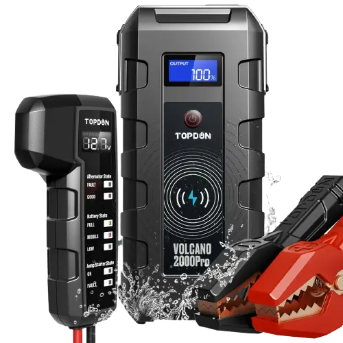 Topdon Volcano V2000 Pro Jump Starter + Battery Tester + Power Bank Topdon