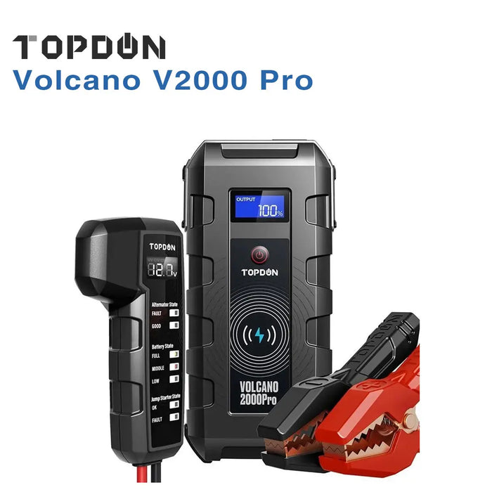 Topdon Volcano V2000 Pro Jump Starter + Battery Tester + Power Bank Topdon