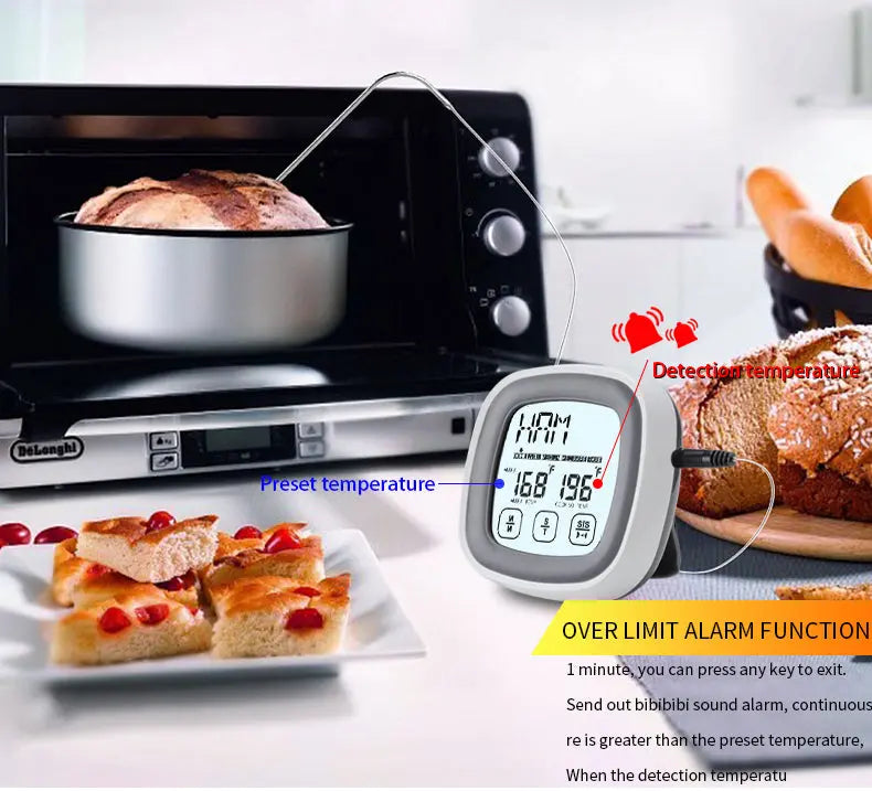 Touchscreen Meat Cooking Grill Thermometer Timer Alarm with Probe ThermoPro