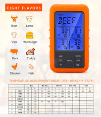 Wireless Touch Screen BBQ Food Thermometer 4 Probes Waterproof ThermoPro