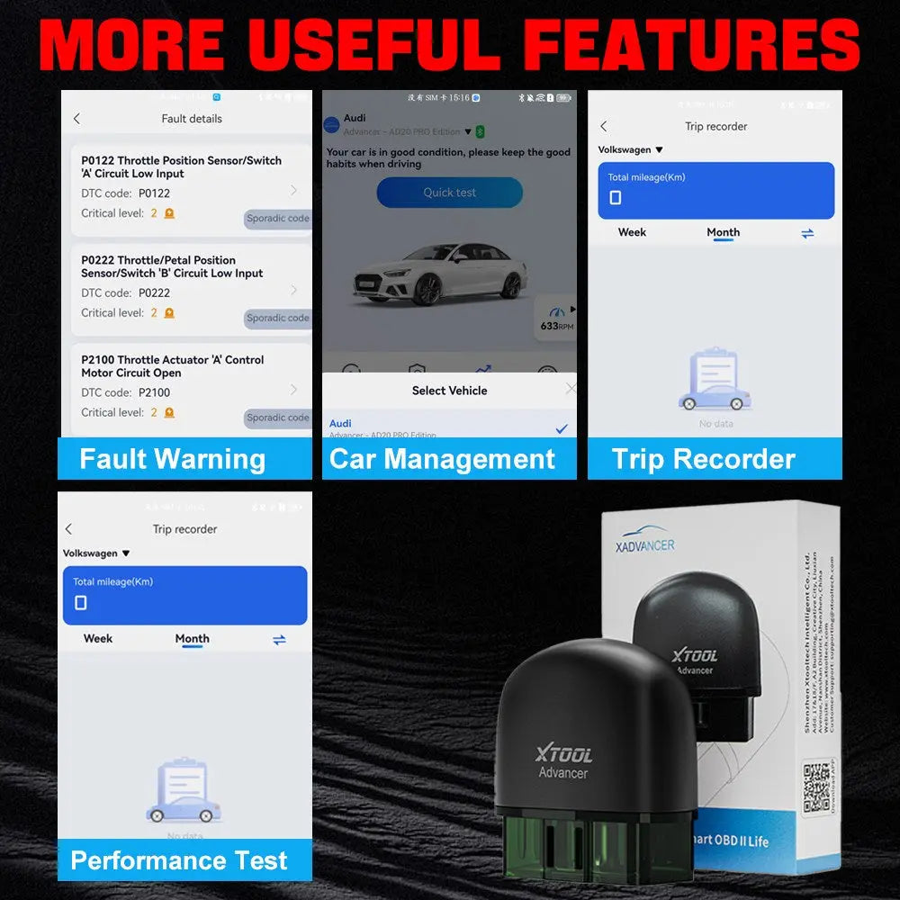 XTOOL Advancer AD20 OBD2 Code Reader for iPhone Android - FairTools