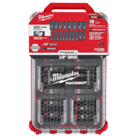 Milwaukee SHOCKWAVE 3/8" 19pc Impact Duty Socket Drive PACKOUT Set Milwaukee