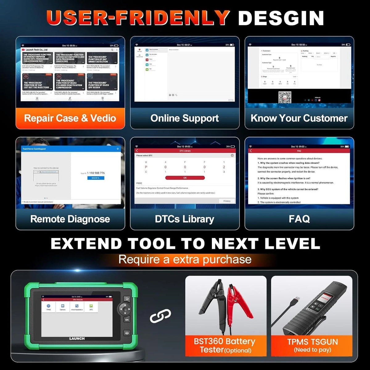LAUNCH CRP919 EV Diagnostic Scanner for Electric Vehicles New Energy Cars Launch