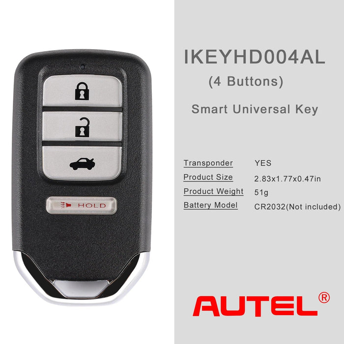 AUTEL IKEYHD004AL Honda 4 Buttons Universal Smart Key 5Pcs/Set FairTools