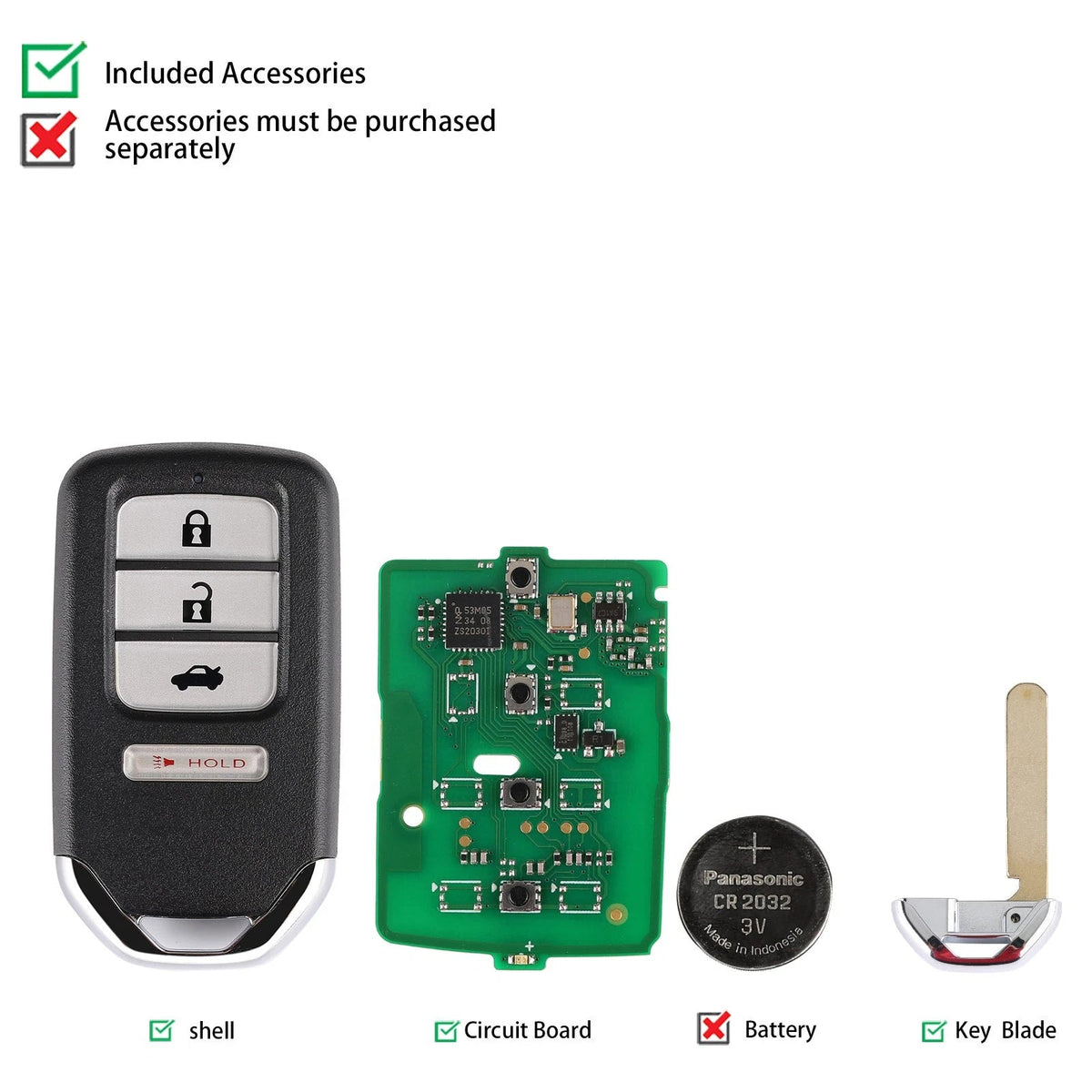 AUTEL IKEYHD004AL Honda 4 Buttons Universal Smart Key 5Pcs/Set FairTools