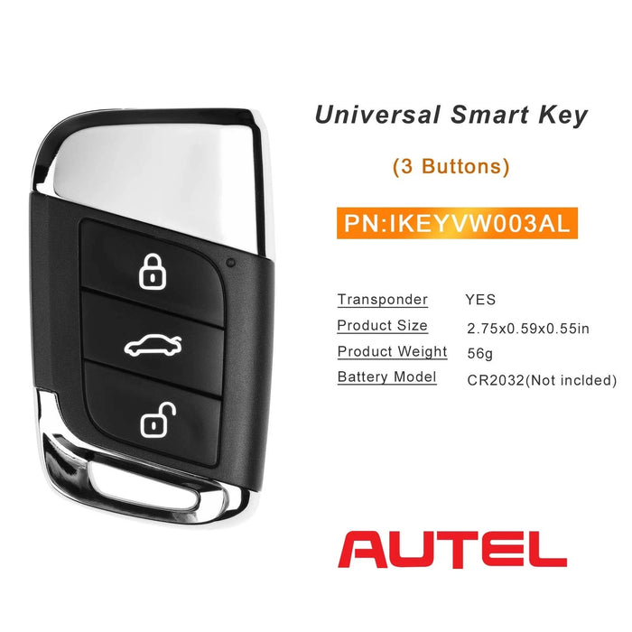 Autel IKEYVW003AL 3 Buttons Universal Smart Key 315/433 MHz 5Pcs/Set FairTools